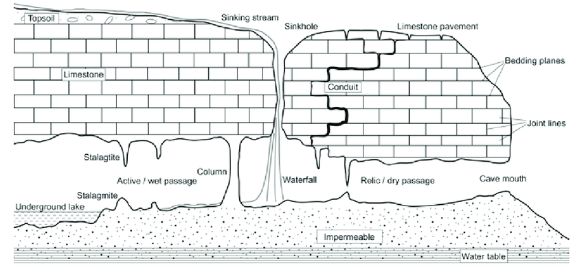 Geological Difference between caves and caverns